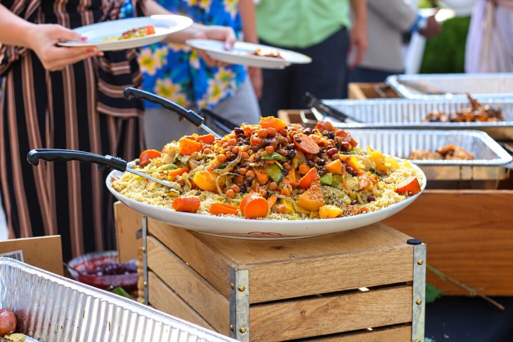 Vegetable couscous platter at an Oasis catered wedding
